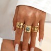 Gold Chunky Stackable Ring Stone Accent Statement Jewelry for Everyday