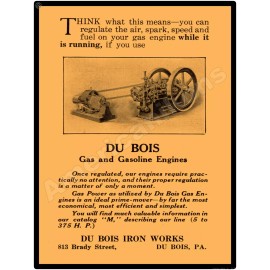 1910 Du Bois Iron Works Engines New Metal Sign: Du Bois, Pennsylvania