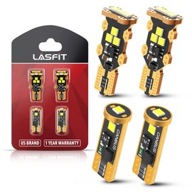 LASFIT 194 168 2825/921 912 W5W LED Bulbs Canbus White Combo Kit, License Plate Light and Back Up Reverse Light White Combo, 6000K, Non-Polarity, Pack of 4