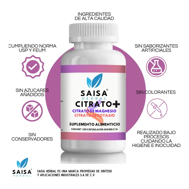 Citrato de Magnesio + Citrato de Potasio 650 mg |