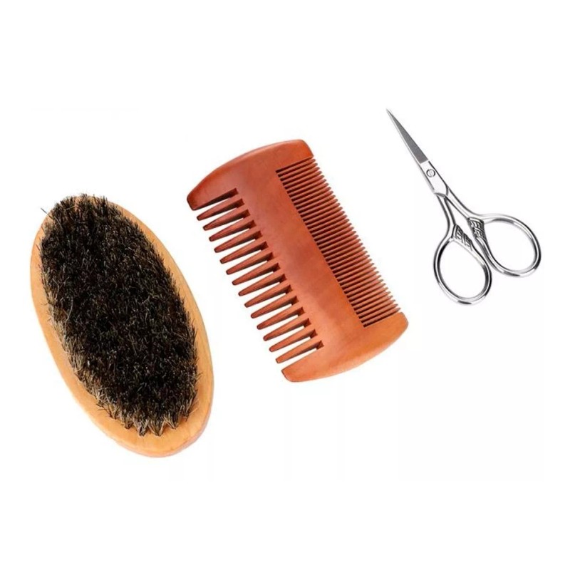 Mafab Kit 3pz Cuidado De Barba Cepillo - Porta Navaja