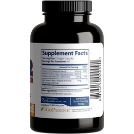 D3K2 Enhanced with Calcium & BioPerine® - 5000 IU Vitamin D3 + 100 mcg Vitamin K2 MK-7 - Once-daily formula, 60 Capsules