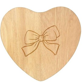 'Decorative Bow ' Wooden Heart Shaped Chopping/Cutting Board (WB00079611)