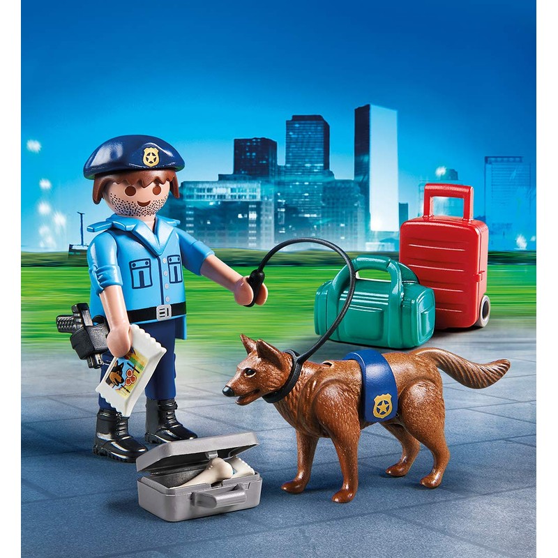 PLAYMOBIL 70085 Children’s Colourful Easter Egg Policeman with Sniffer Dog