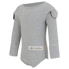 ScratchSleeves | Flip-mitt Bodysuit for Itchy Babies | Grey Marl | 0-3 Months