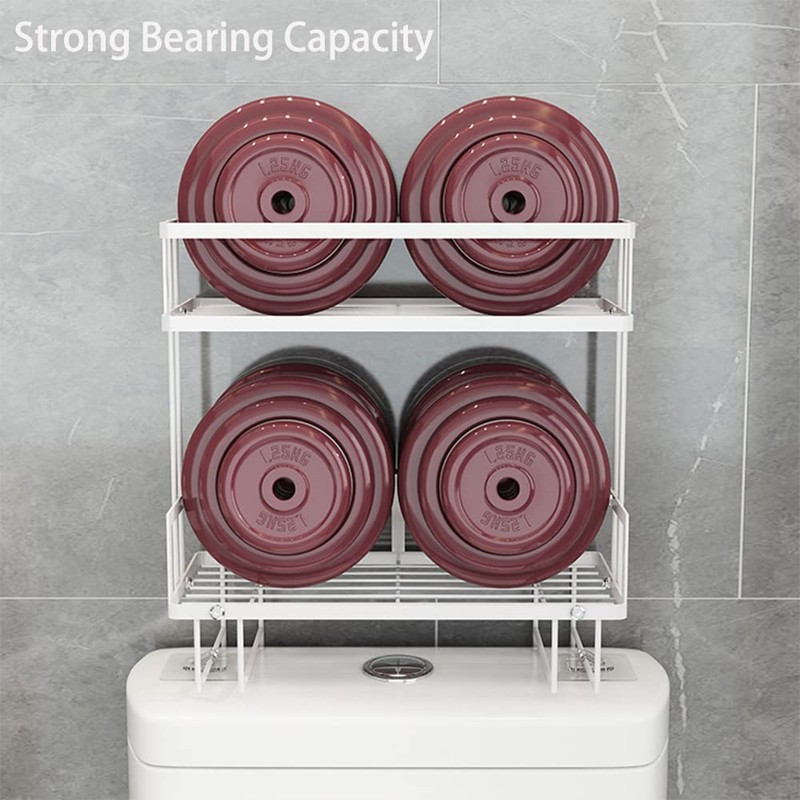 FLOLXNB Over The Toilet Storage Shelf, 2-Tier Bathroom Storage Organizer