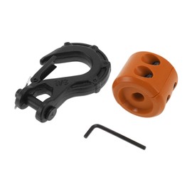 X AUTOHAUX Tractor Bucket Hooks 3/8" Front Tractor Accessories Bucket Grab Hook Metal 3.27"x4.92" Black 15 Ton with 1 Orange Stopper and 1 Small Wrench 1 Set