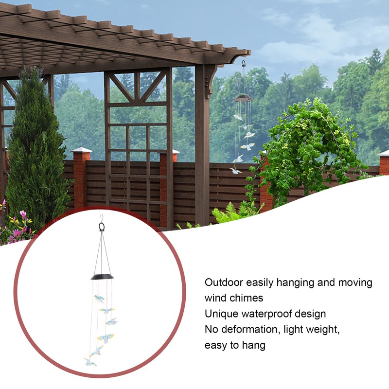 Solar Wind Chimes Light Outdoor Waterproof LED Solar Eagle Wind