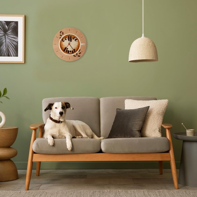 speecheese Coffee Time Coffee Wall Clock with Coffee Cup Decoration