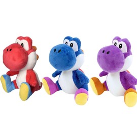 Ferro Stars Yoshi Plush Figure, Set of 3, Red, Blue, Purple, 30 cm, Cuddly Soft, Dinosaur, Cuddly Toy, Plush Suitable from the First Months of Life
