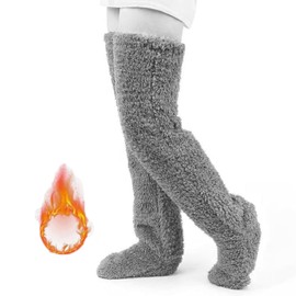 MOAZIFI Winter Home Sleeping Socks, Plush Overknee Socks, Women's Plush Overknee, Cuddly Socks Women's Winter, Warm Socks, Winter Home Sleeping Socks, Stockings Fur, Long Leg Warmers, 1