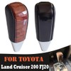 Kakulkomen Automatic Leather Wood Gear Shift Knob for Toyota Land