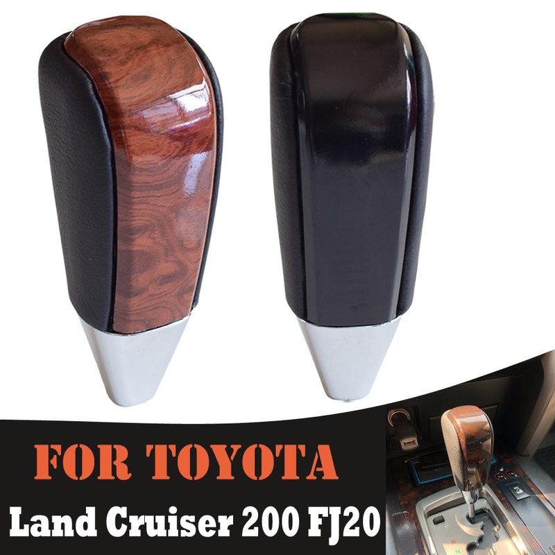 Kakulkomen Automatic Leather Wood Gear Shift Knob for Toyota Land