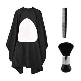 KALUROIL Friseurumhang - Professioneller Friseurumhang mit Hals-Staubbürste, Haarschneideumhang und Friseurkamm - Perfektes Salonzubehör für Damen und Herren