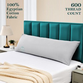 Body Pillow Cover 20x48 Body Pillow Case 100% Egyptian Cotton Hotel Quality 1-Pieces Silver Grey Body Pillow Cover Premium 600 Thread Count Body Pillowcase Zipper Closure - 20 x 48, Silver Grey Solid