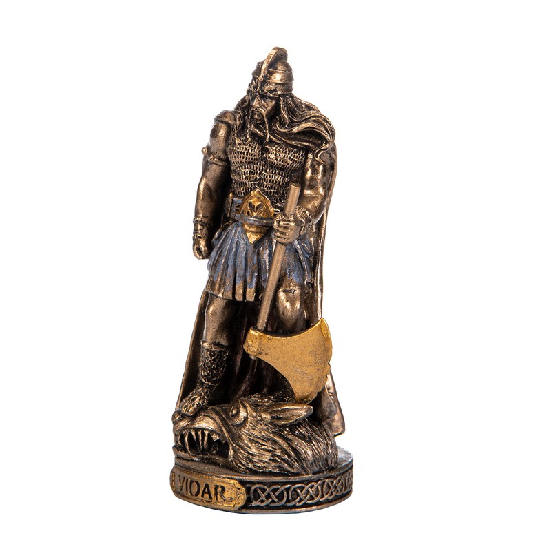 Vidar Scandinavian God Hand Painted Resin Figurines Bronze Miniature Statue