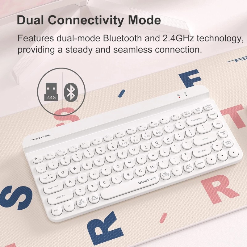 A4tech FBK30 Multi-Device QuietKey Dual Wireless Keyboard, 2.4G and Bluetooth