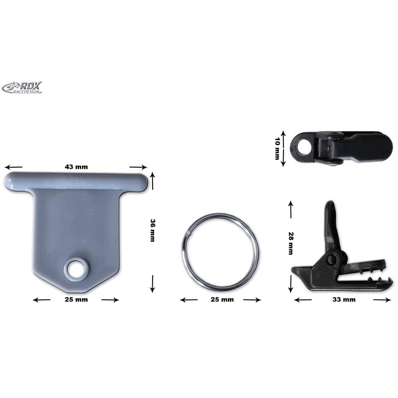 RDX Clip-Set for Keder-track Rail for camping awnings - 15