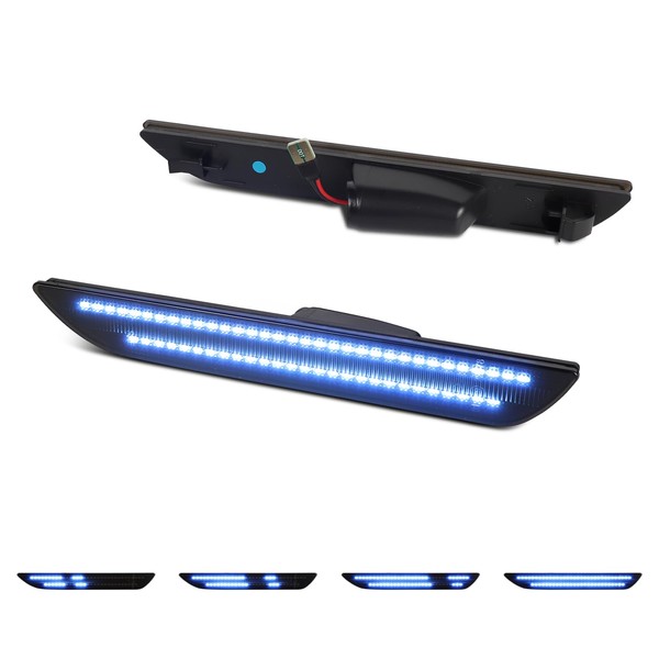 Dynamic Blue LED Side Marker Lights for Ford Mustang 2015-2023