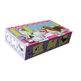 Puppies and Kittens pencil box, 8 9/16 in. L x 5 in. W x 2 1/4 in. H, Cigar Box styled Hinged Lid, Recyclable, Made in USA
