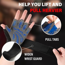 HomyComy Weight Lifting Gloves for Women Men Fingerless Workout Gym Gloves with Wrist Support Full Palm Protection and Extra Grip for Training Size XL