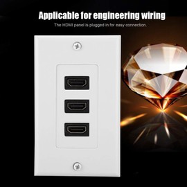 Lazmin HDMI Wall Plate, 4K HD-UHD-1080P Full HD Compatible 3-Port Video Port USB Hub Adapter Socket