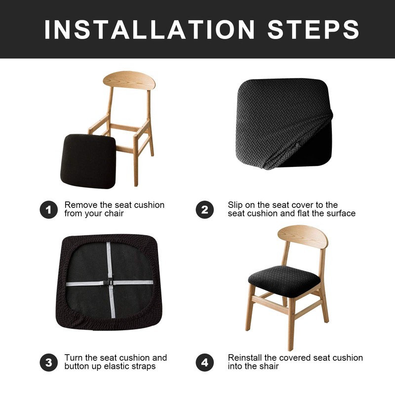 Genina Seat Covers for Dining Room Chair Seat Slipcovers Kitchen