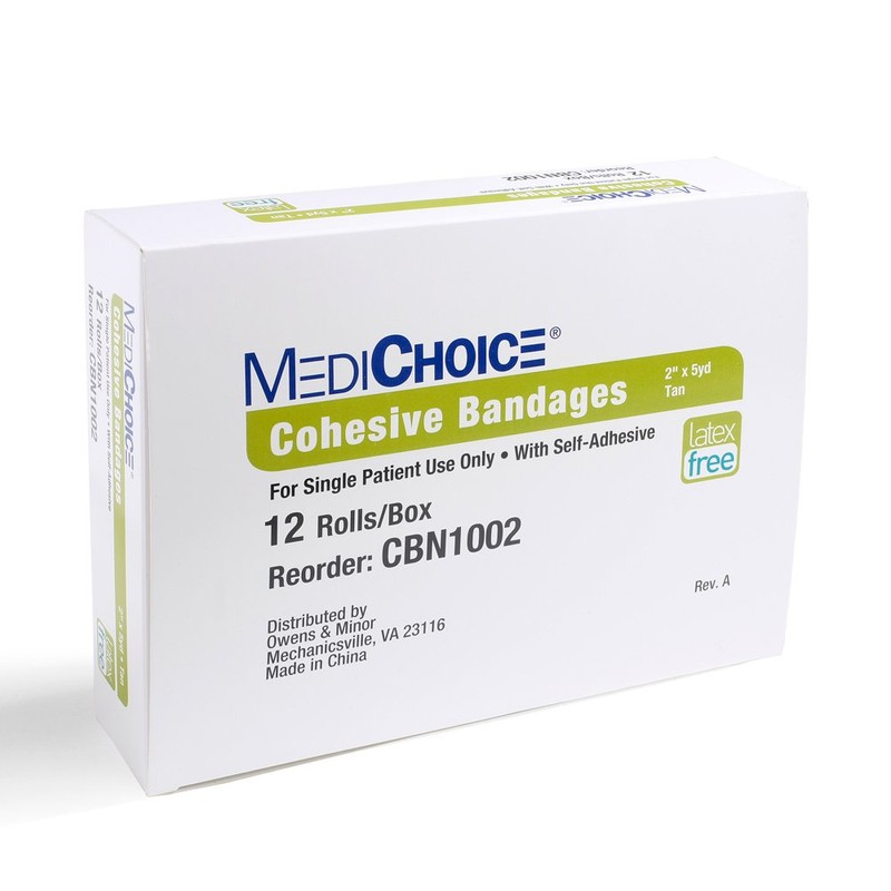 MediChoice Non-Sterile Cohesive Bandage, 2" x 5 Yards, Self Adhesive