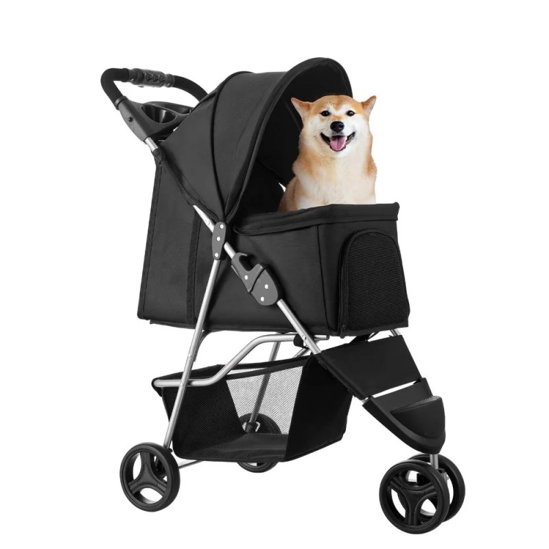 Pet Stroller, 35 lbs Weight Capacity, Foldable Dog Stroller Cart,