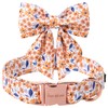 Unique Style Paws Autumn Leaf Collar with Bow Flower Cotton