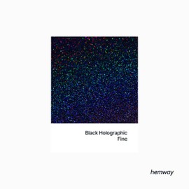 Hemway Eco Friendly Biodegradable Glitter 100 g / 3.5 oz Organic Cosmetic Safe Sparkle Vegan for the Face, Eyeshadow, Body, Hair, Nail - 1/64 Inch 0.015 Inch 0.4 mm - Black Holographic