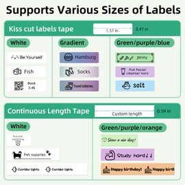 ORGSTA ORGSTA S001 Label Maker Machine with Tape, Portable Bluetooth Label Maker for Home and Office Organization, Thermal Label Printer Mini Label Maker with Multiple Templates, Green