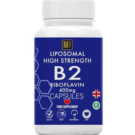 Liposomal Vitamin B2 Riboflavin | 400mg Migraine Support 180 Capsules | 6 Months Supply | Vegan, High Strength Riboflavin Supplement | Liposomal Delivery for Maximum Absorption | Non-GMO | UK Company