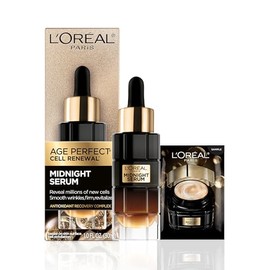 L'Oreal Paris Age Perfect - Suero facial antienvejecimiento de medianoche, reduce las arrugas, 1 oz + muestra de crema para ojos