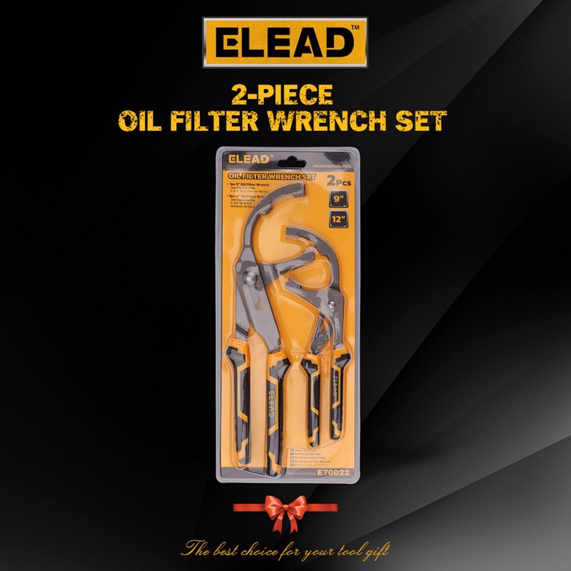 ELEAD Adjustable Oil Filter Wrench Set - 9" & 12"