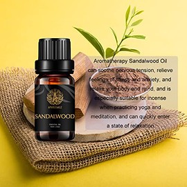 Aphrosmile Aromatherapie-?therische ?le, 100 % reines und therapeutisches Sandelholz, ?therische ?le, Duft-Set fr Diffusor, Luftbefeuchter, Massage, 3 x 10 ml Sandelholz, Aromatherapie, ?therische ?le,