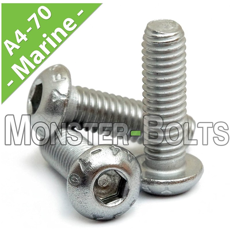 MonsterBolts - M6 x 16mm Button Head Socket Cap Screws,