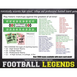 GAME Football Legends - HIGH SCHOOL, COLLEGE and PRO tabletop game