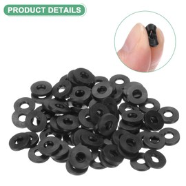 M METERXITY 100-Pack M4 Black Rubber Washer Assorted Kit, 4mm ID 9mm OD 1.2mm Thickness Rubber Flat Washer, Shower Hose Washers for Screws/Household Faucets/Garden Hoses Rubber Washers