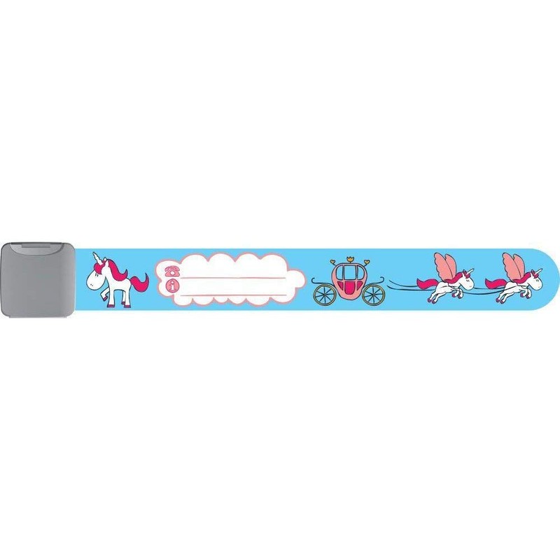Infoband I.D. Travel Wrist Band for Kids - Unicorns -