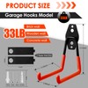 Garage Organization Hooks, 6 Hooks&2 Straps, 5.1" Large Wall Hooks