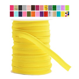 Mandala Crafts Yellow Maxi Piping Bias Tape with Welting Cord - 1/2 Inch Upholstery Piping Trim for Sewing, Cushions, Slipcovers, and DIY Decor - 55 Yards Lip Cord Trim