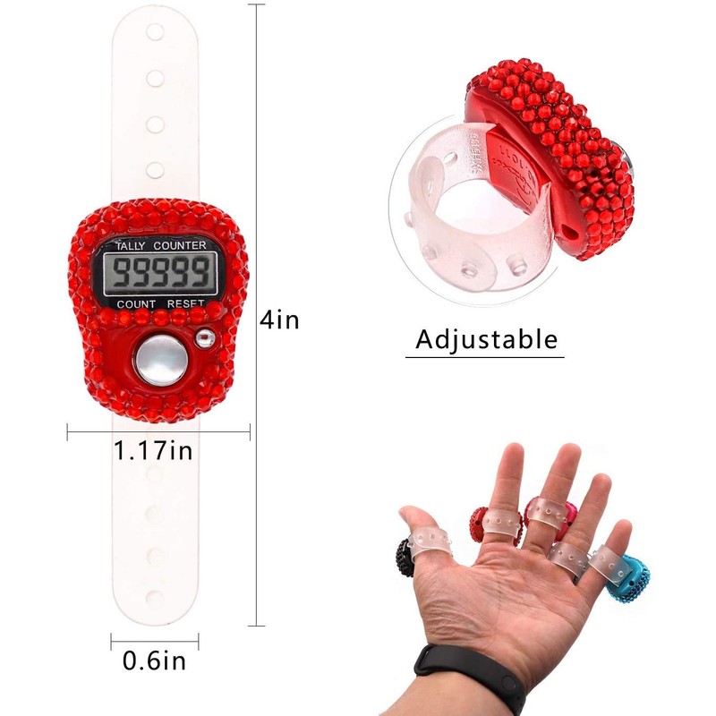 ROYAL WIND Finger Counter -6-Pack Case-Islamic Tasbih Bead- 5 Digital
