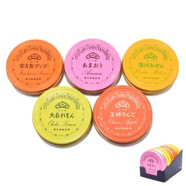 [ Eitaro Sohonpo ]Eitaro Natural Fruit Candy 5 cans (AMAOU STRAWBERRY, LEMON,OKINAWA MANGO,APPLE,MANDARIN ORANGE),Japanese Candy, Wagashi, Handmade, No Additive, Made in Japan