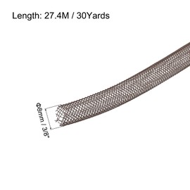 QUARKZMAN 30 Yards Mesh Tube 3/8 Inch Decorative Hose Flex for Wreaths, Gifts, Decorations for Birthday and Wedding Party, DIY Crafts - Brown
