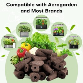 Ahopegarden 132pcs Hydroponic Pods Kit: Compatible with AeroGarden Herb Kits with 50 Grow Sponges, 50 Pods Lable, 12 Grow Baskets and Dome, 8 A&B Plant Food, Indoor Garden Kit Supplies for Most Brands