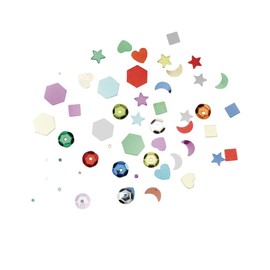 Colorations® Glitter Confetti, Great for Crafts, Sequin Slime, Costumes, Shoes, Scrapbooks, Jewelry, Sewing, Greeting Cards, Various Craft Projects, Includes a Variety of Shapes and Colors, 8 oz.,Red