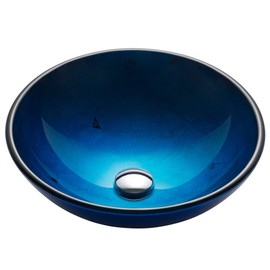 Kraus GV-204 Irruption Blue Glass Vessel Bathroom Sink