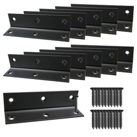 L Bracket,Heavy Duty Corner Brace,Stainless Steel Shelf Bracket,Black Large Angle Brackets, Metal Braces for Wood Aufuga (10, 4*1*1inch)