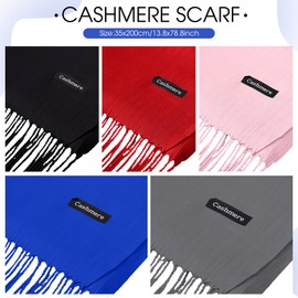 Suhine 18 Pcs Women Men's Winter Scarf Bulk Cashmere Blanket Scarves Warm Large Shawls and Wraps Tassel Edge 13.8 x 78.8 Inch(Stylish Color)